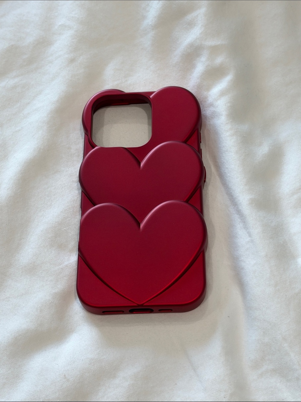 Heyday iPhone 16 pro Red Heart Triple-Layer Phone Case